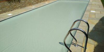 Covered Outdoor Swimming Pool with Grabrail