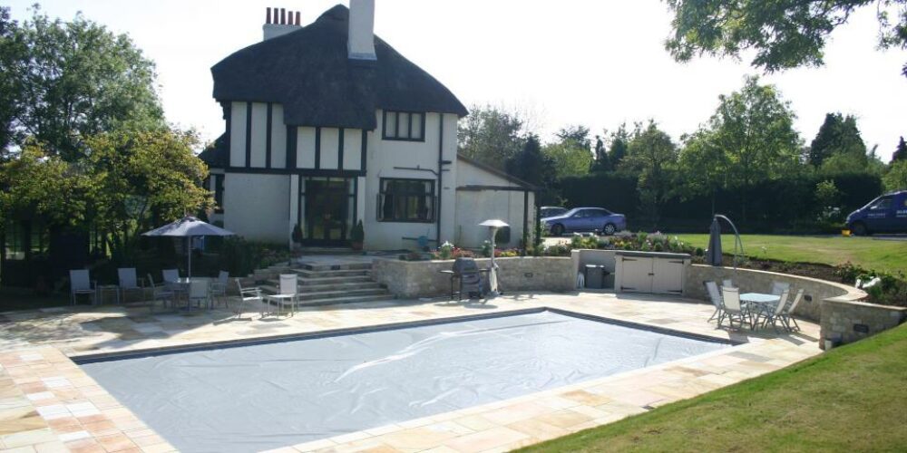 Outdoor Swimming Pool Installation with Aquamatic Cover in Surrey