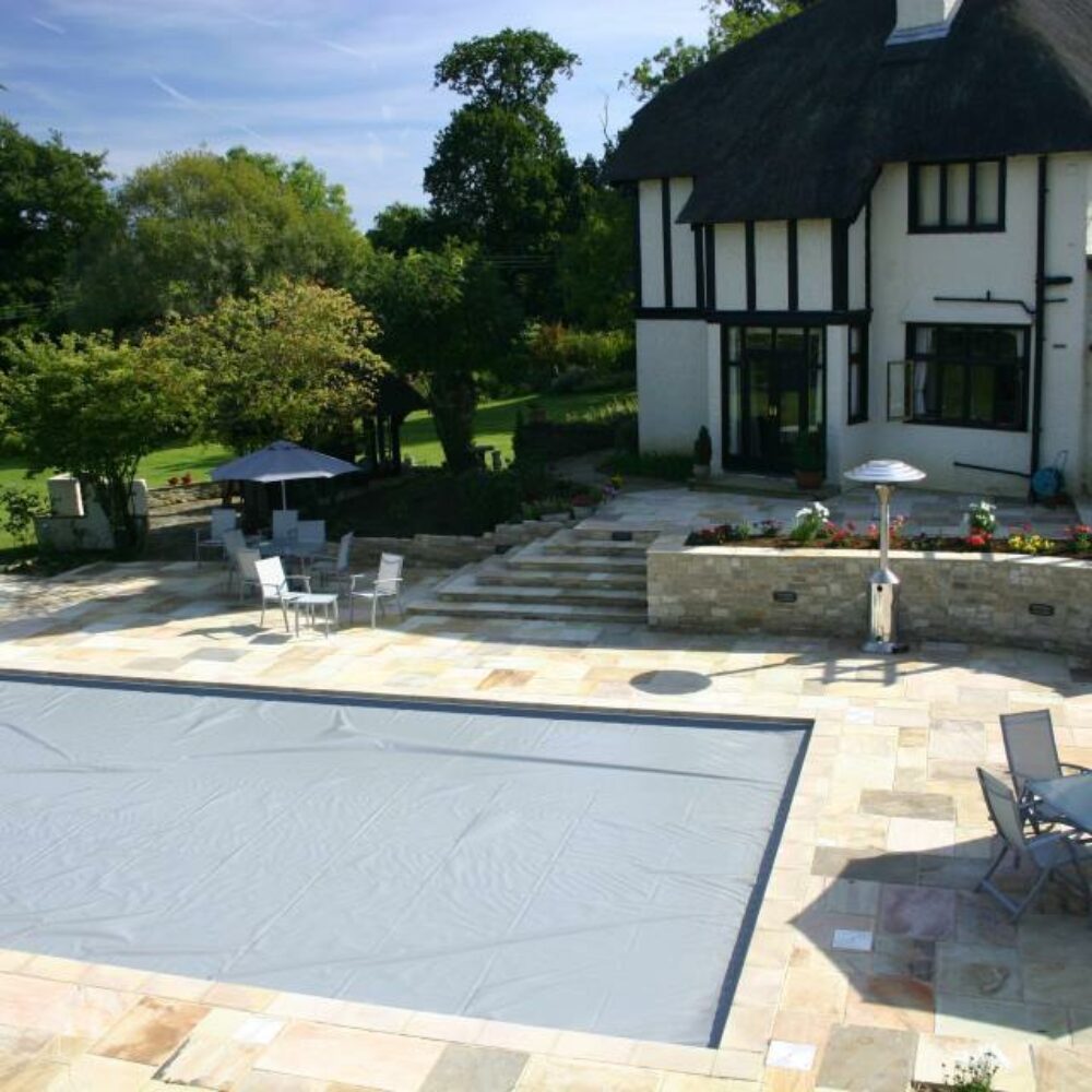 Outdoor Swimming Pool Installation in Surrey with Aquamatic Cover